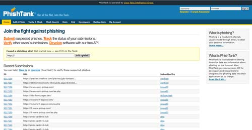 امنیت 4. PhishTank (فیش تنک)