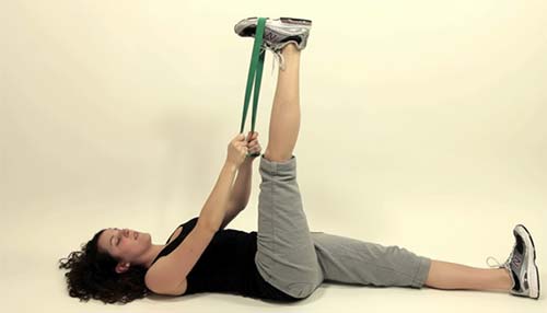 حرکات ورزشی کشش همسترینگ در حالت خوابیده (Supine Hamstring Stretch)